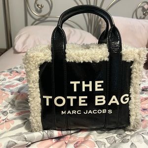 Black with white fur Marc jacobs tote bag